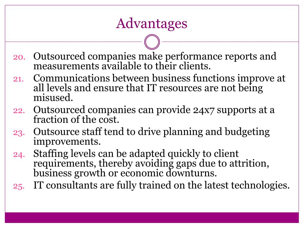 Advantages And Disadvantages Of Outsourcing With Examples PPT - Outsourcing Research Paper Advantages and Disadvantages