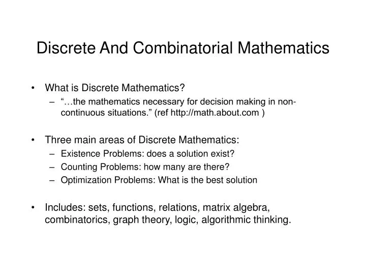 ppt discrete and combinatorial mathematics powerpoint ppt on mathematician