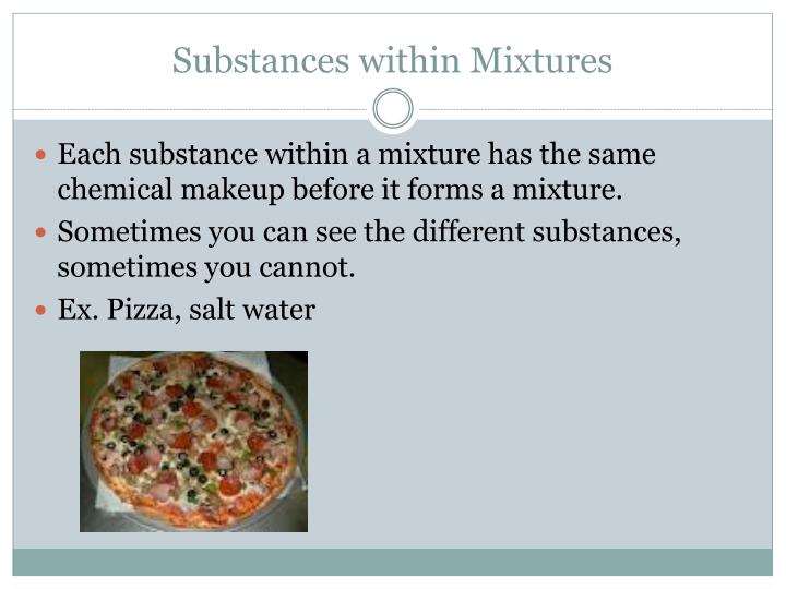 what are some substances that make up pizza