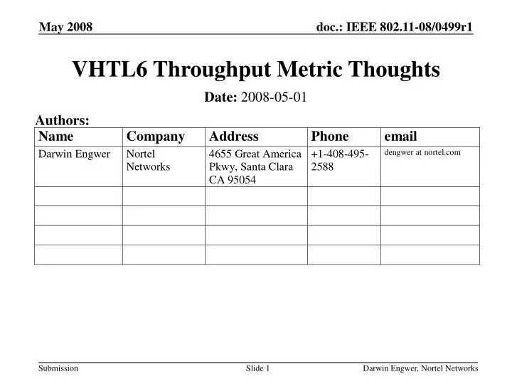 vhtl6 throughput metric thoughts n.