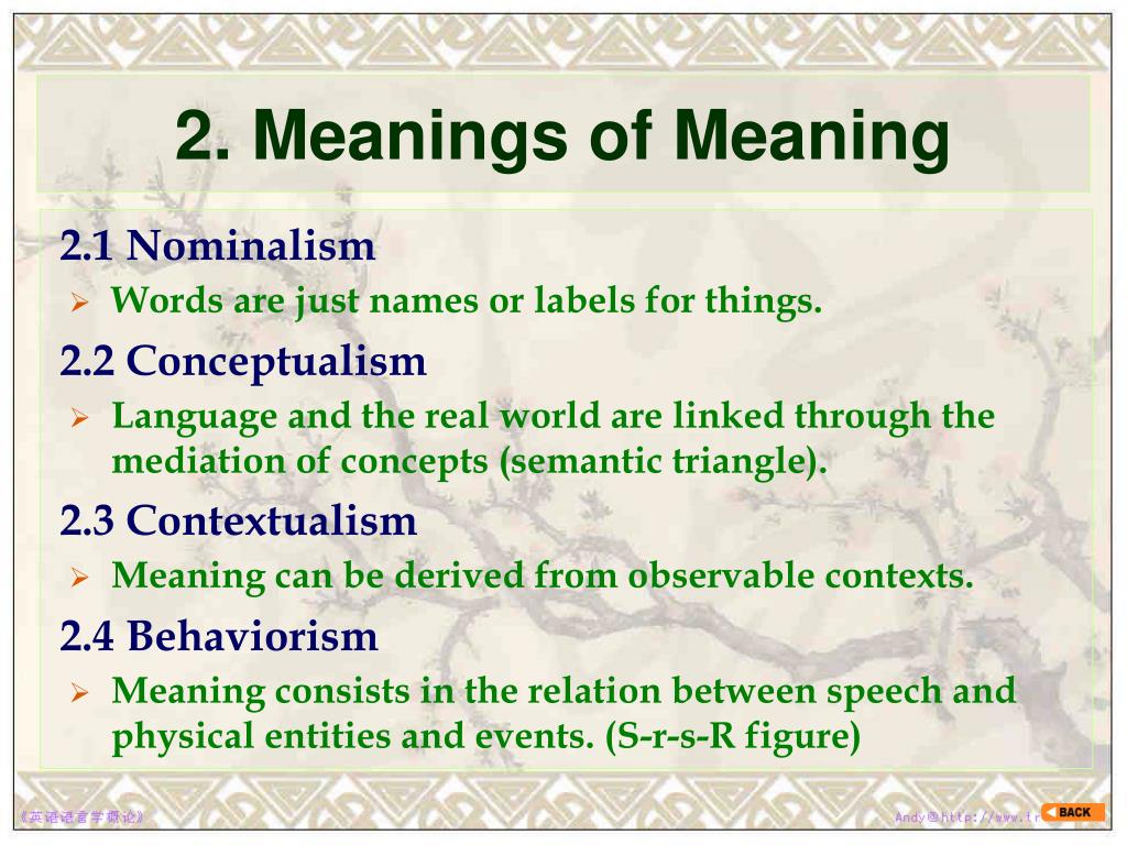 Ii meaning. Resemblance Nominalism.