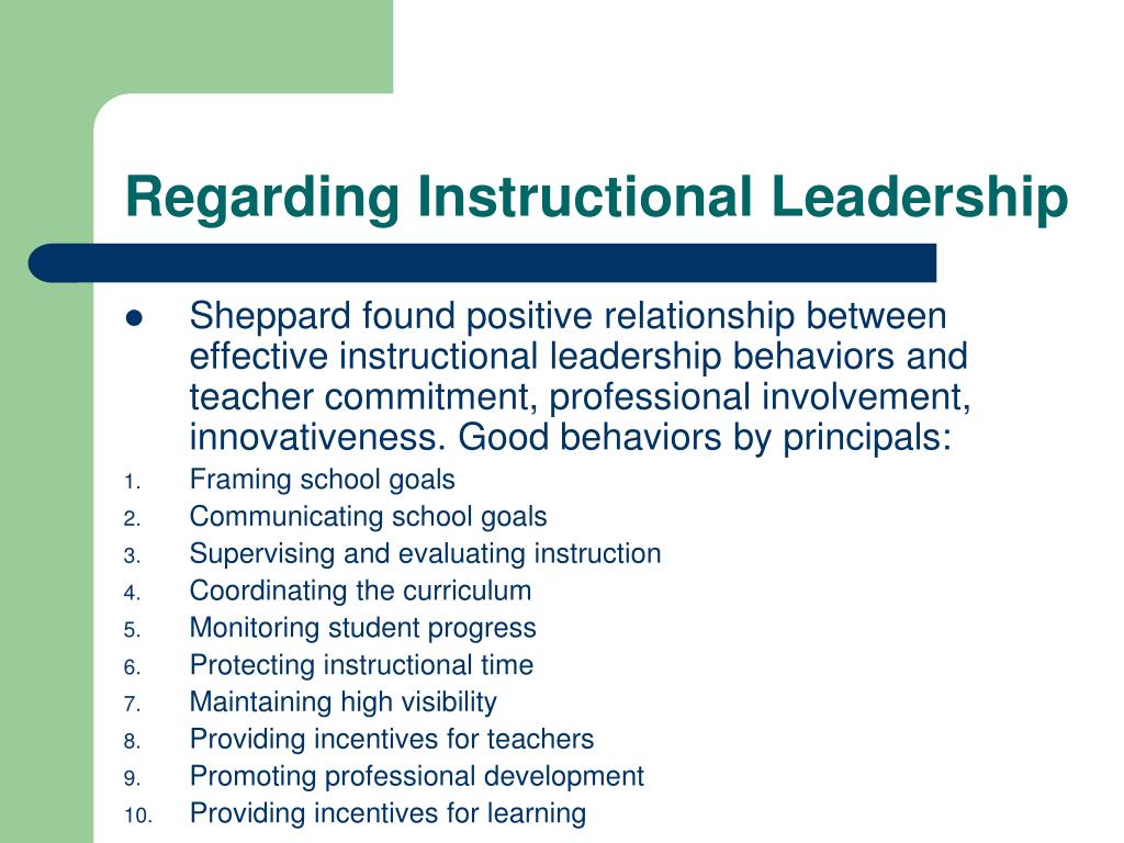Instructional Leadership Examples Instructional Leadership Examples