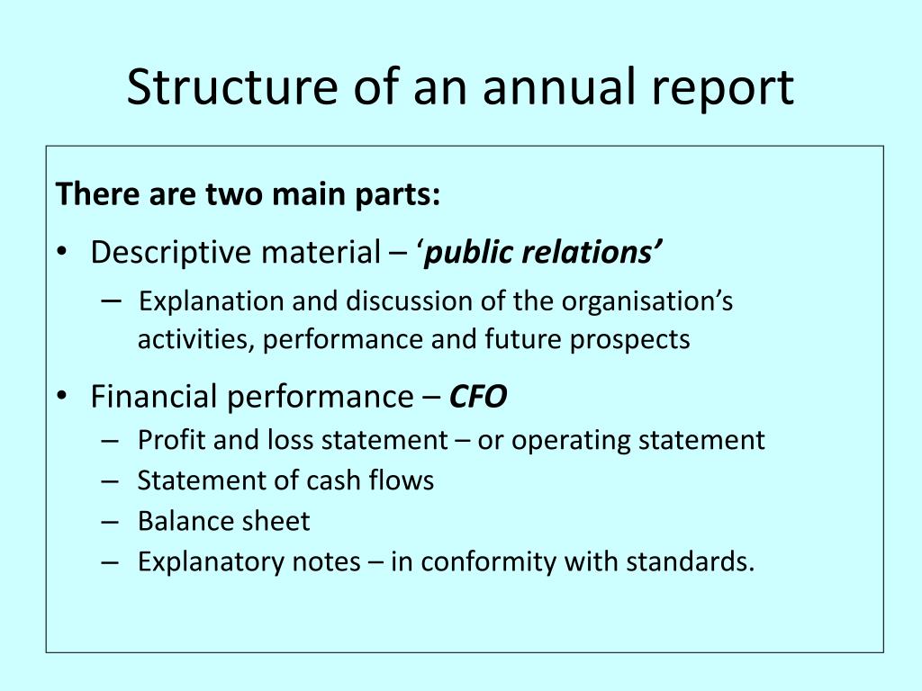 the meaning of annual report