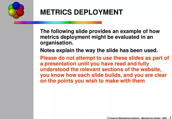 PPT - METRICS DEPLOYMENT PowerPoint Presentation, free download - ID ...