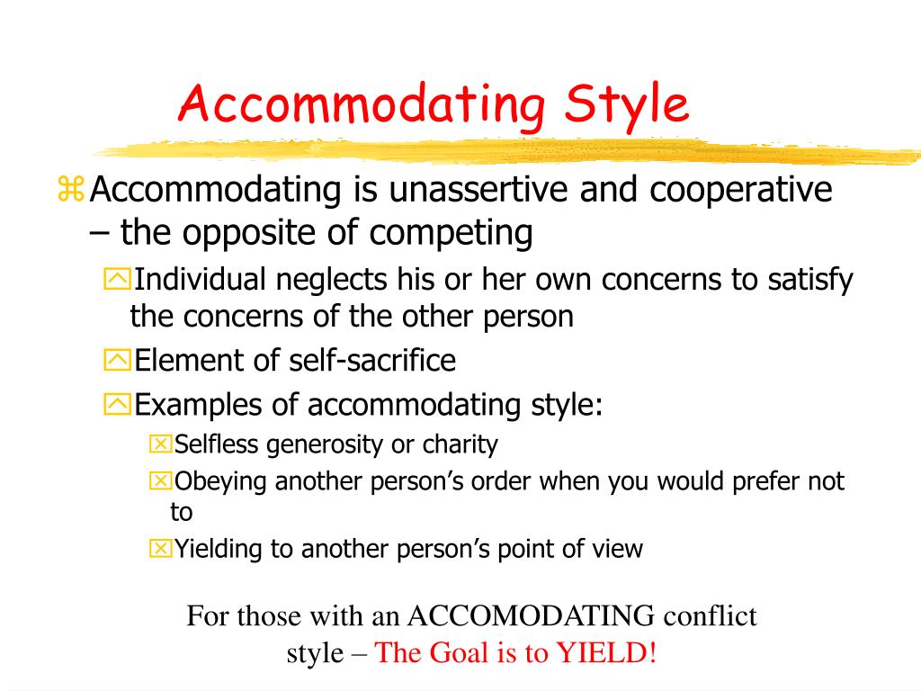 Conflict Management Styles Accommodating