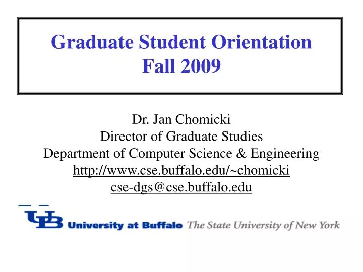 graduate student orientation fall 2009 n.