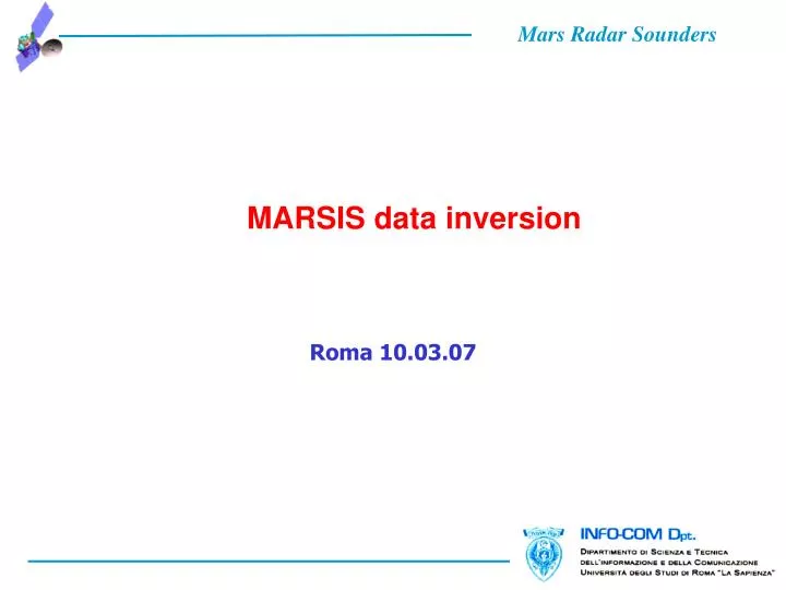 marsis data inversion n.