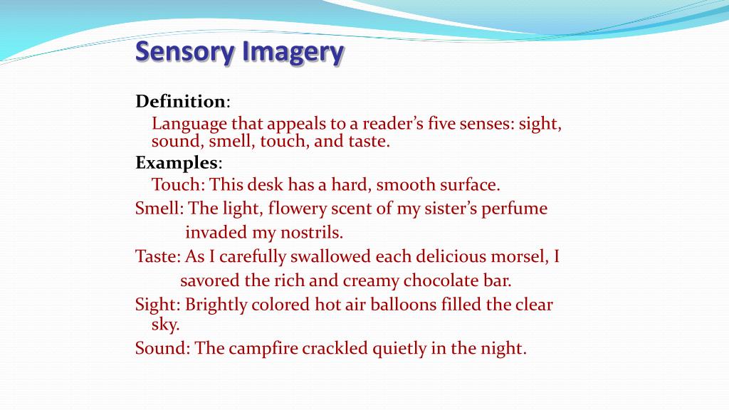 sensory imagery essay