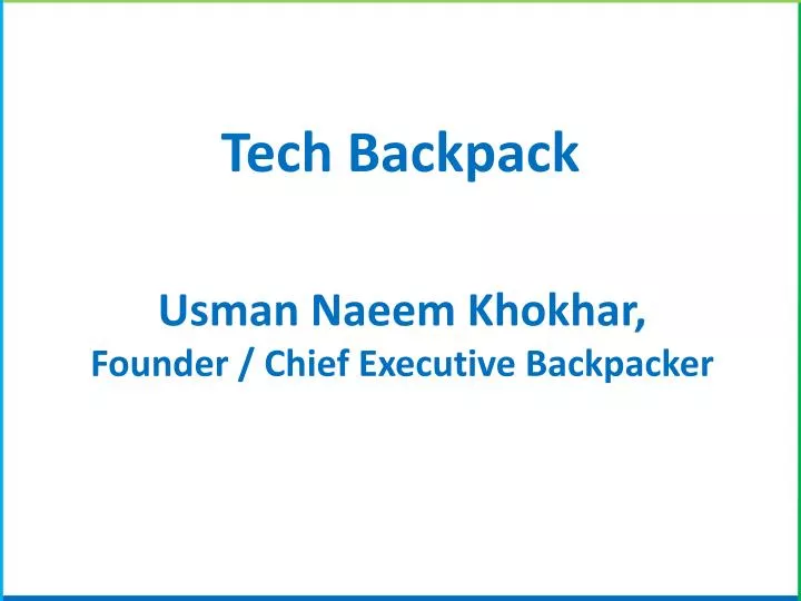 PPT - Tech Backpack PowerPoint Presentation, free download - ID:1835353
