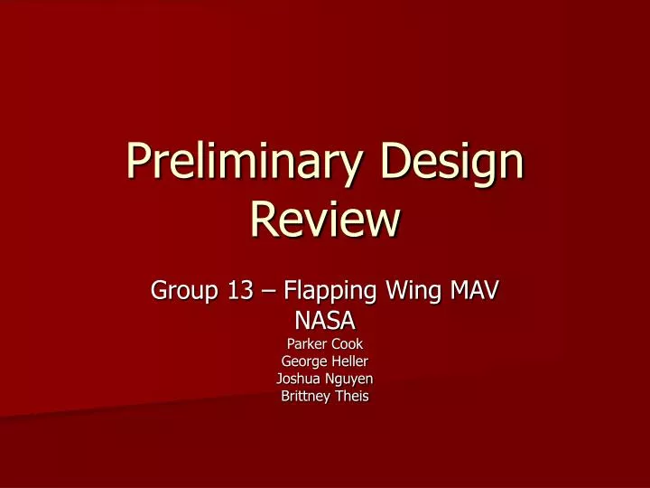 PPT - Preliminary Design Review PowerPoint Presentation, free download