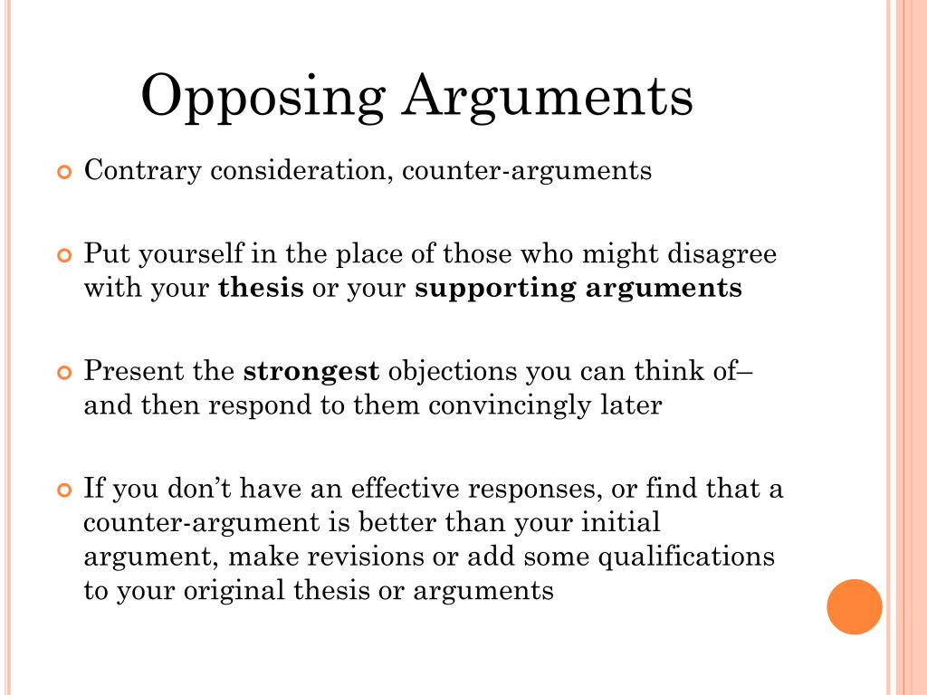 opposing argument for