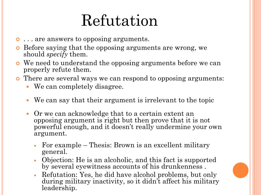 what is refutation in an argumentative essay