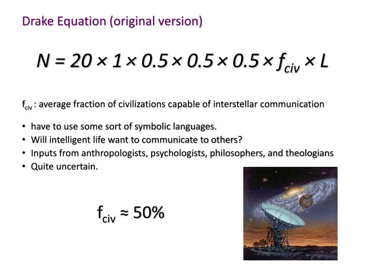 PPT Drake’s Equation PowerPoint Presentation ID1836474