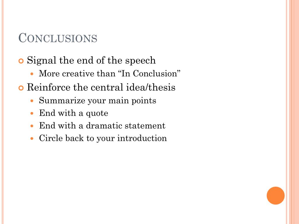 the conclusion for speech