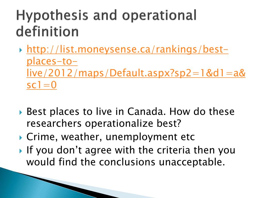 what is hypothesis in operational definition