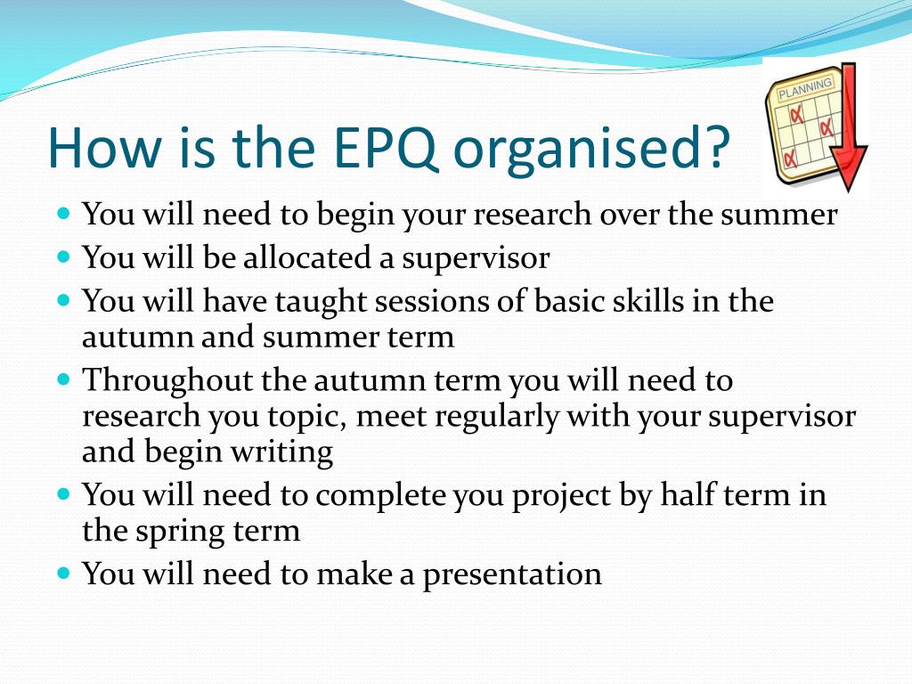 what is the epq presentation