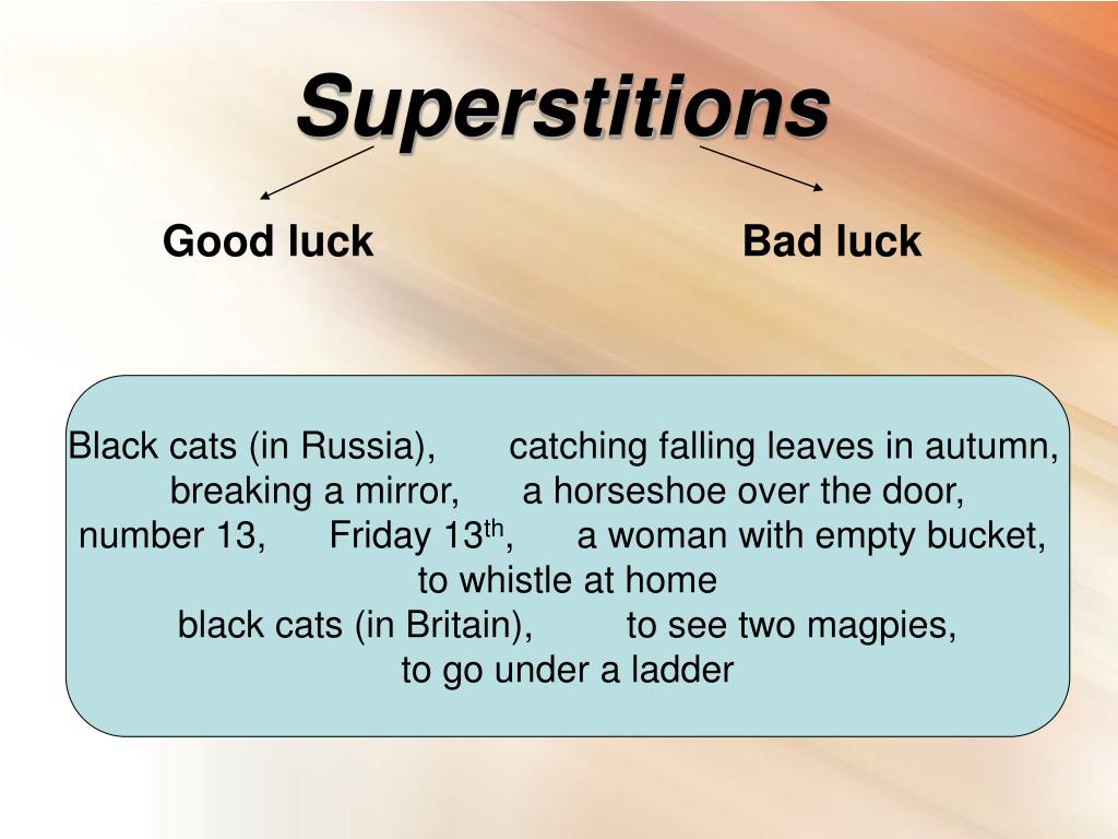 Kinds of superstitions. Exams Superstition презентация. Superstition good luck. Superstition примеры. Superstitions of Russia.