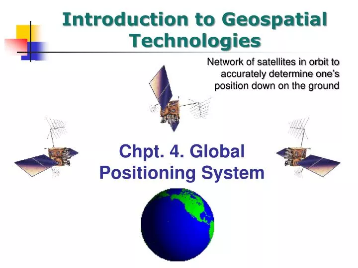 an introduction to the global positioning system gps navigation system Introduction to global positioning systems (gps) module 1 created by: scott kelly 2010 a global positioning system (gps) includes: satellites receiver/unit ground control computers human element. an introduction to the global positioning system gps navigation system Introduction to global positioning systems (gps) module 1 created by: scott kelly 2010 a global positioning system (gps) includes: satellites receiver/unit ground control computers human element.