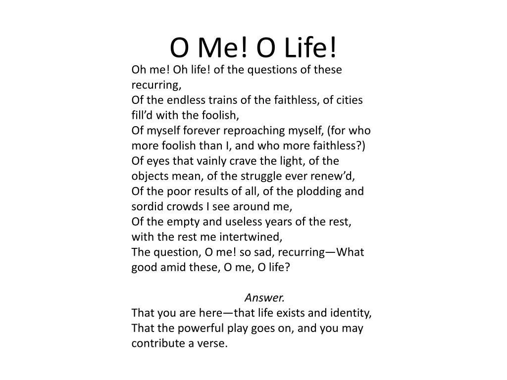 Theme Of O Me O Life
