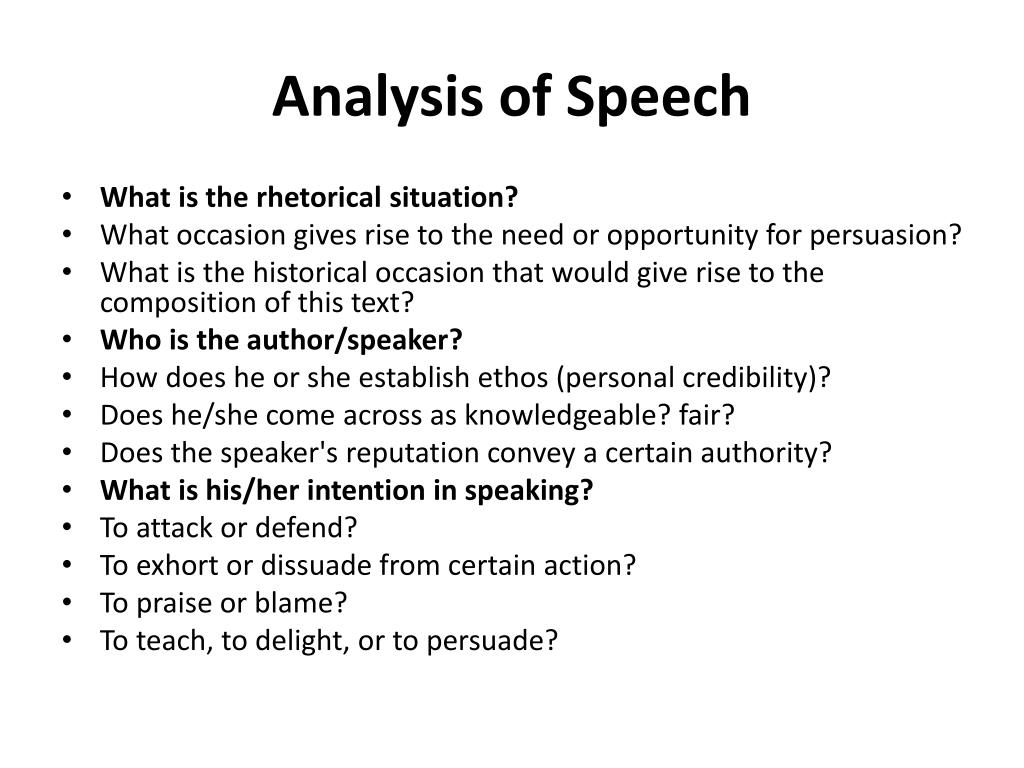 writing a speech analysis