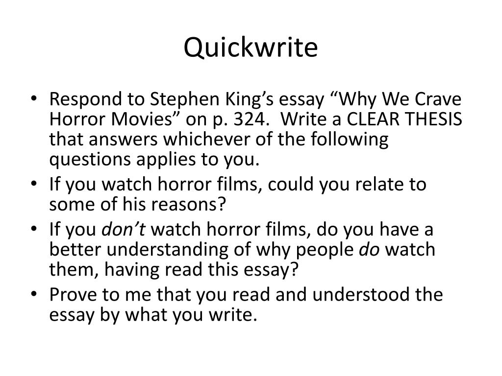 thesis statement for why we crave horror movies