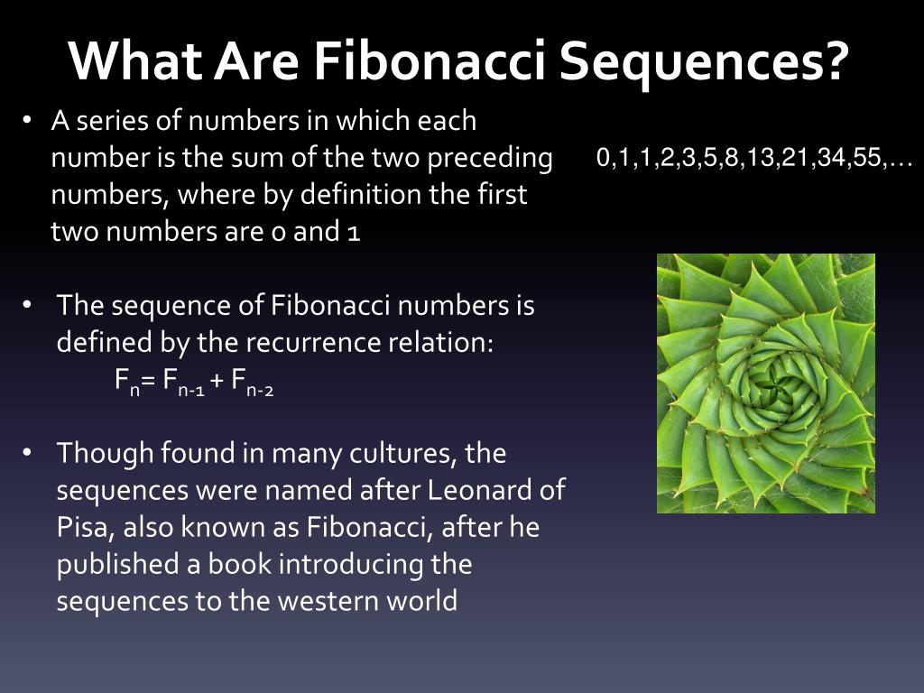 what is the presentation used to describe fibonacci sequence