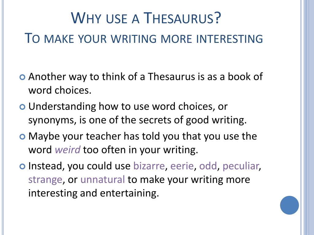 essay using thesaurus