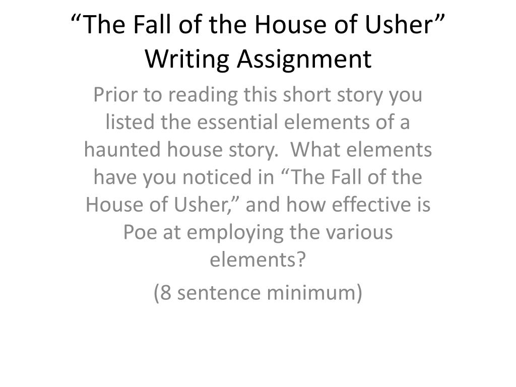 explain what type of essay is used in the story the fall of the house of usher and why
