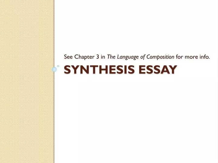 synthesis essay ppt