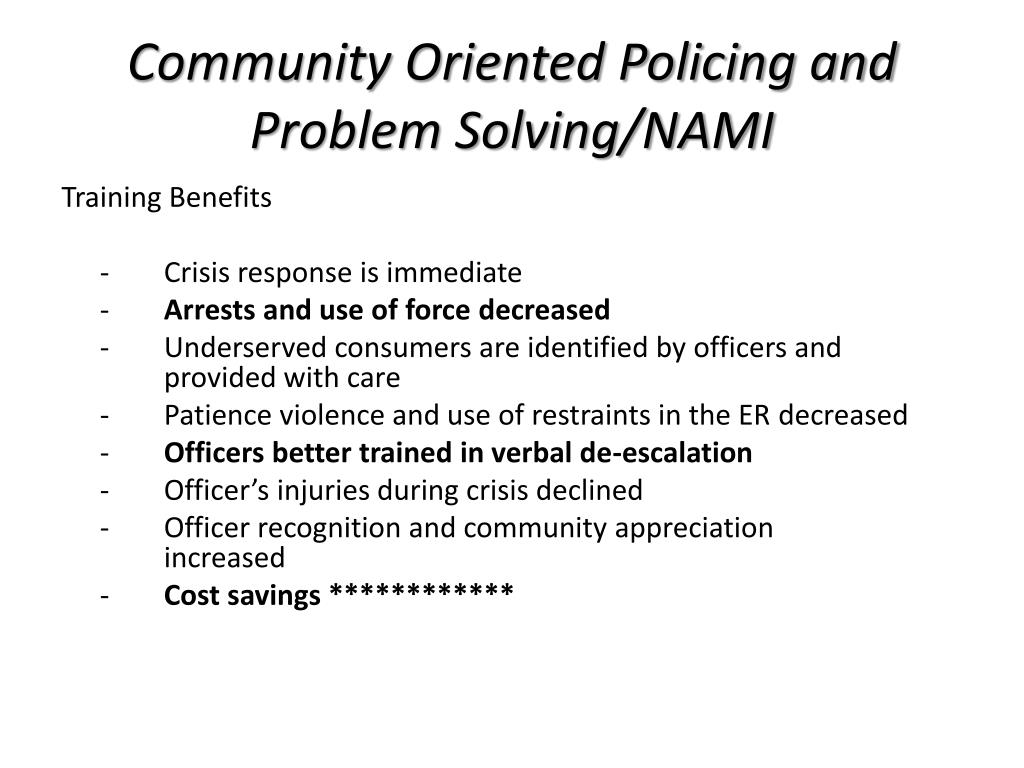 community oriented policing and problem solving