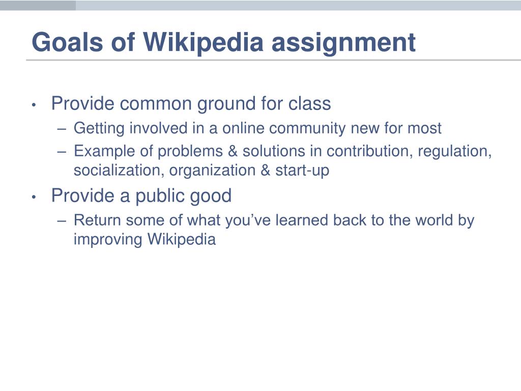 what is a wiki assignment