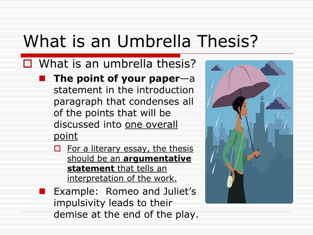 examples of umbrella thesis statements
