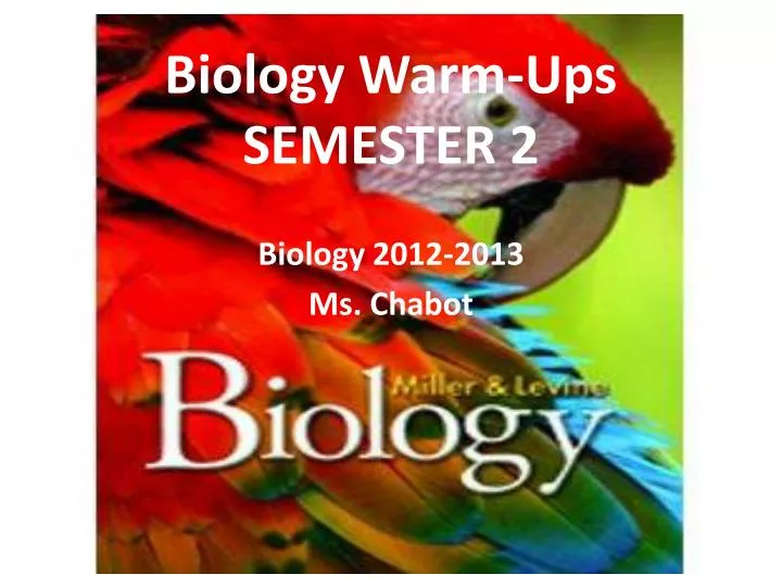 biology warm ups semester 2 n.
