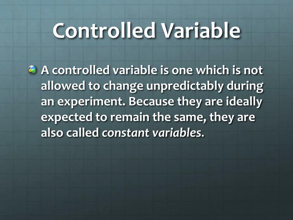 PPT Control Group Vs Controlled Variable PowerPoint Presentation 