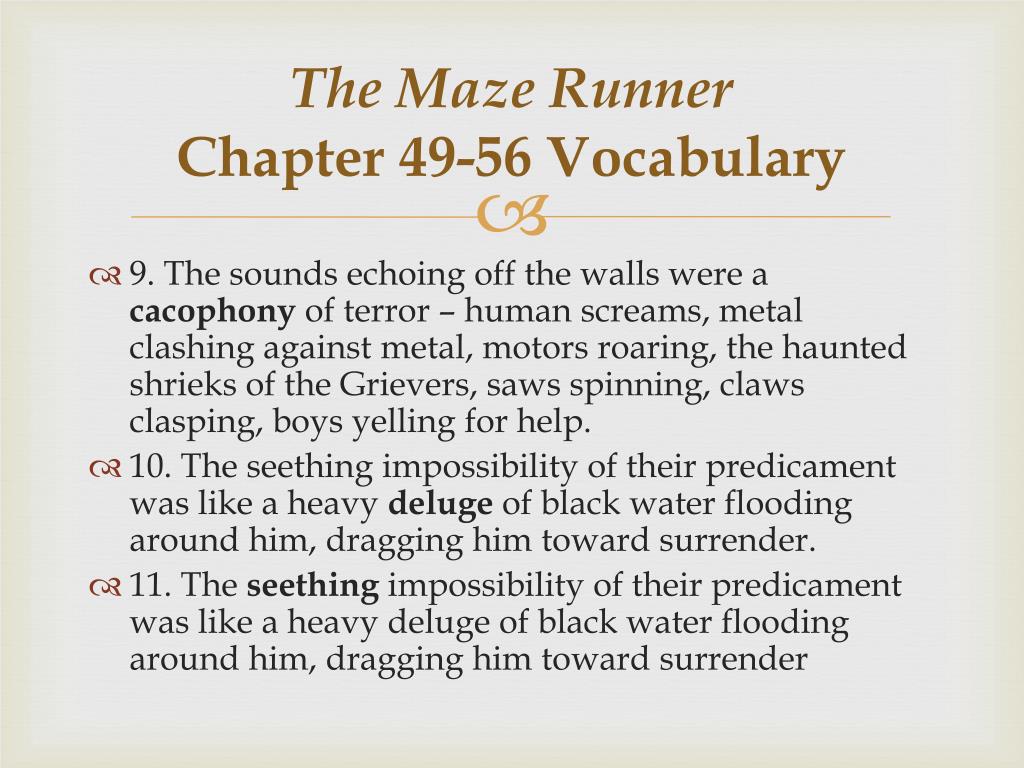 The Maze Runner (2014) Screenplay - Script Slug