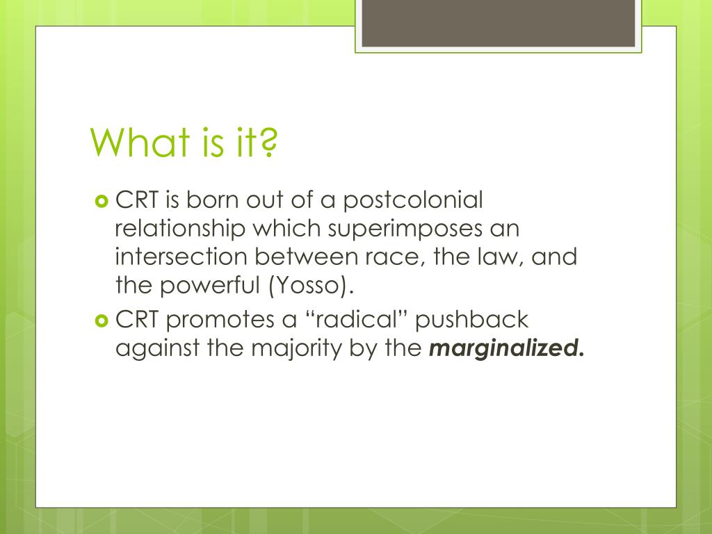 PPT - Critical Race Theory and African American Critical Lens ...