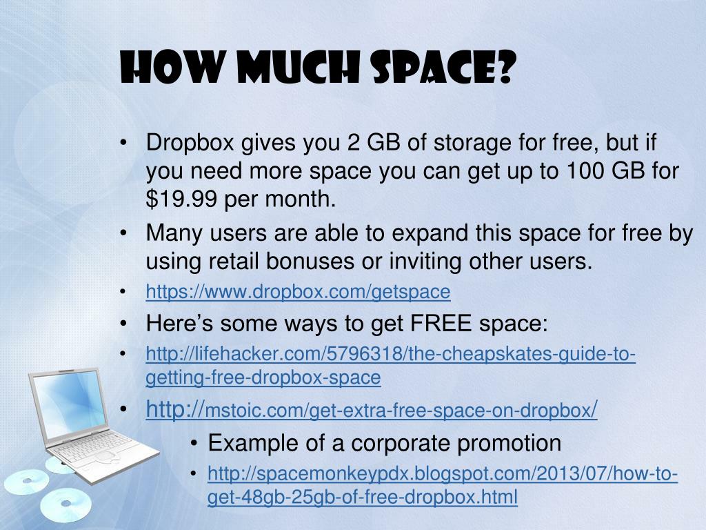 how much space do you get with free dropbox