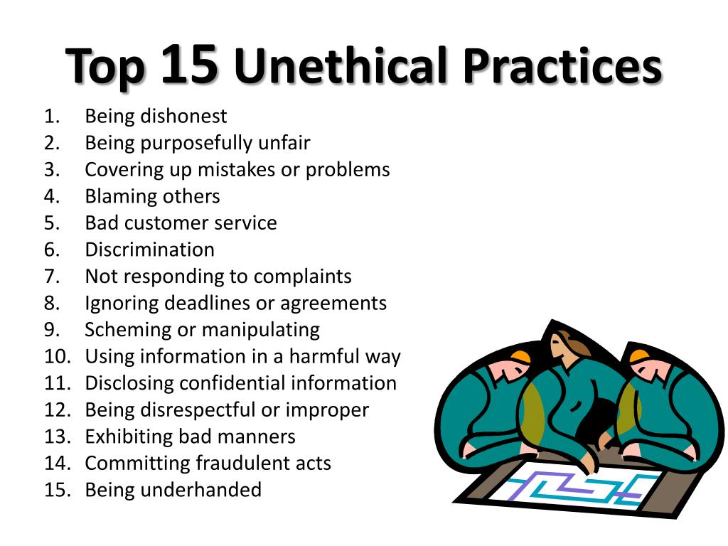 make a presentation on unethical practices prevalent on the internet