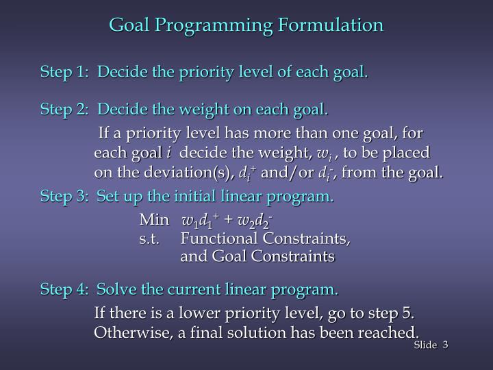 PPT - Chapter 14: Goal Programming PowerPoint Presentation - ID:1844187