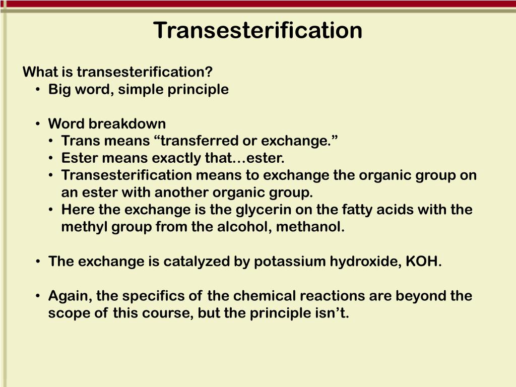 PPT - Basic Chemistry of Biodiesel Production p resented at CCURI ...