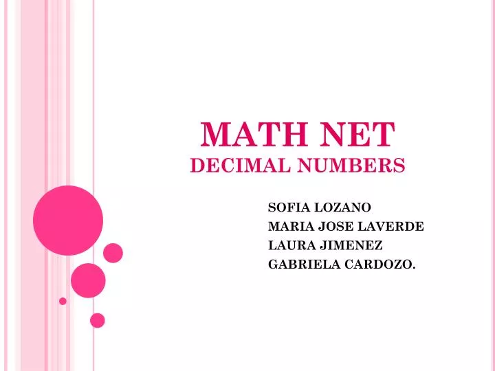 PPT MATH NET DECIMAL NUMBERS PowerPoint Presentation Free Download 