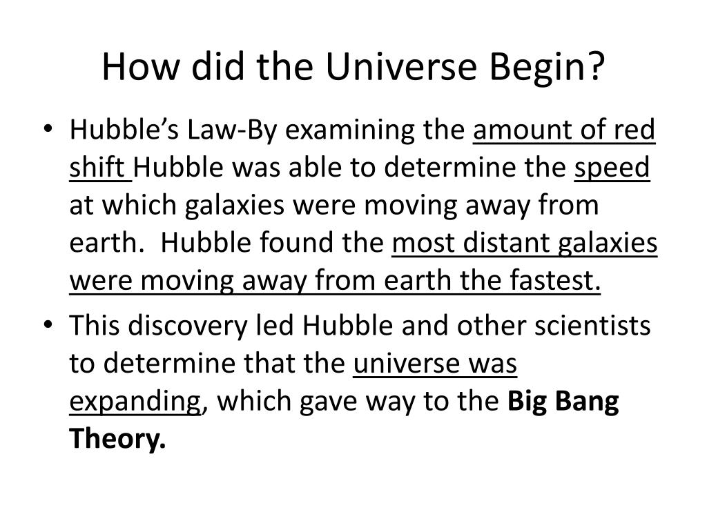 how did the universe start essay