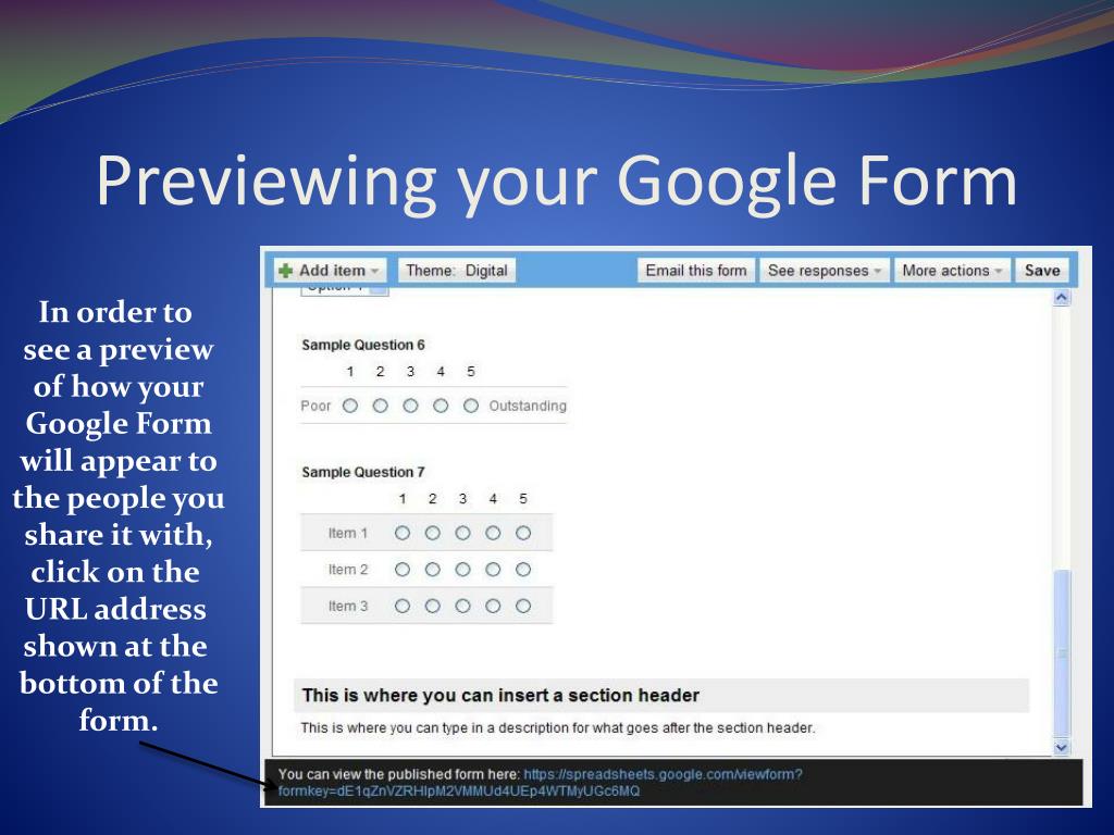 presentation on google forms