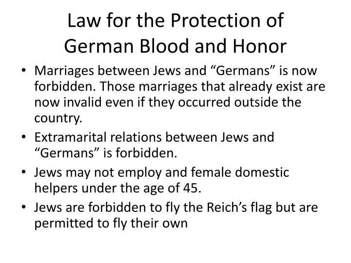 law for the protection of german blood and honor n.