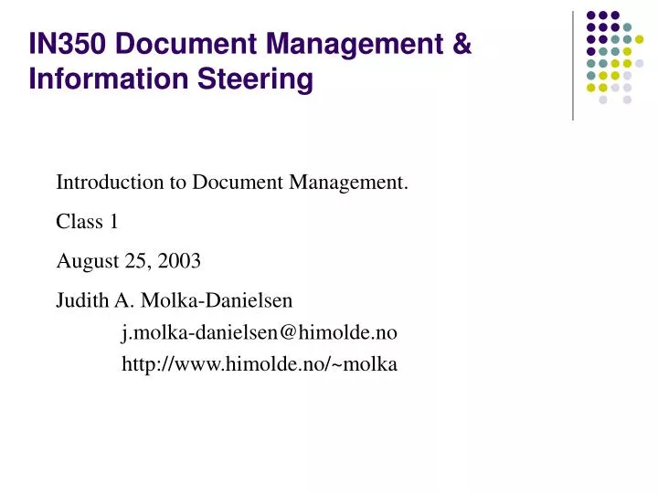 in350 document management information steering n.