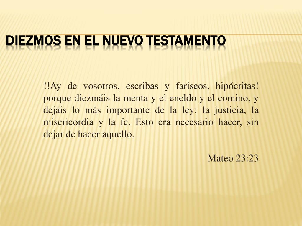 Diezmo en el nuevo testamento
