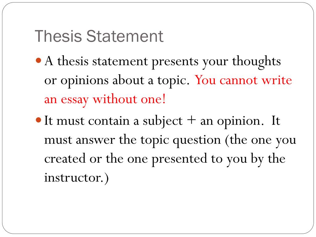a thesis statement should be specific