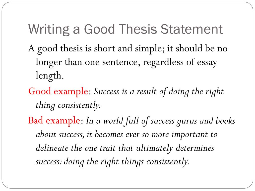 good thesis statement about work