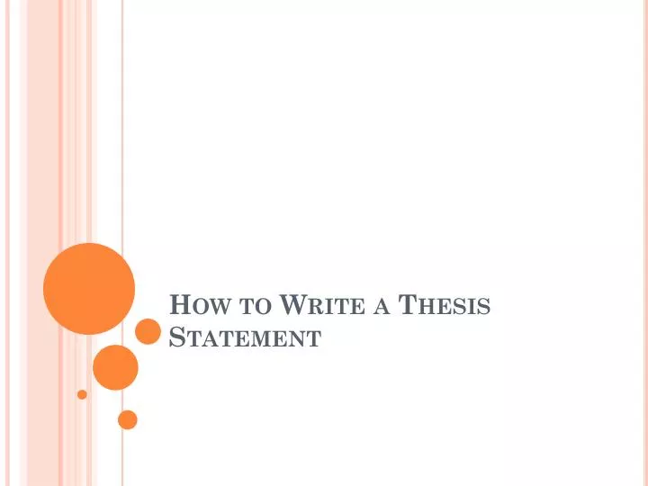 thesis statement in academic text ppt