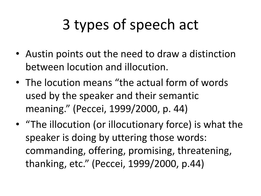 type of a speech act